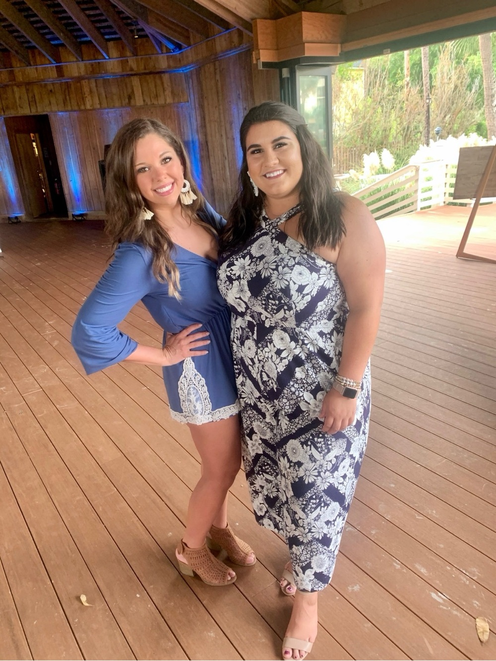 Maeve Plus Navy and White Floral Crossback Jumpsuit